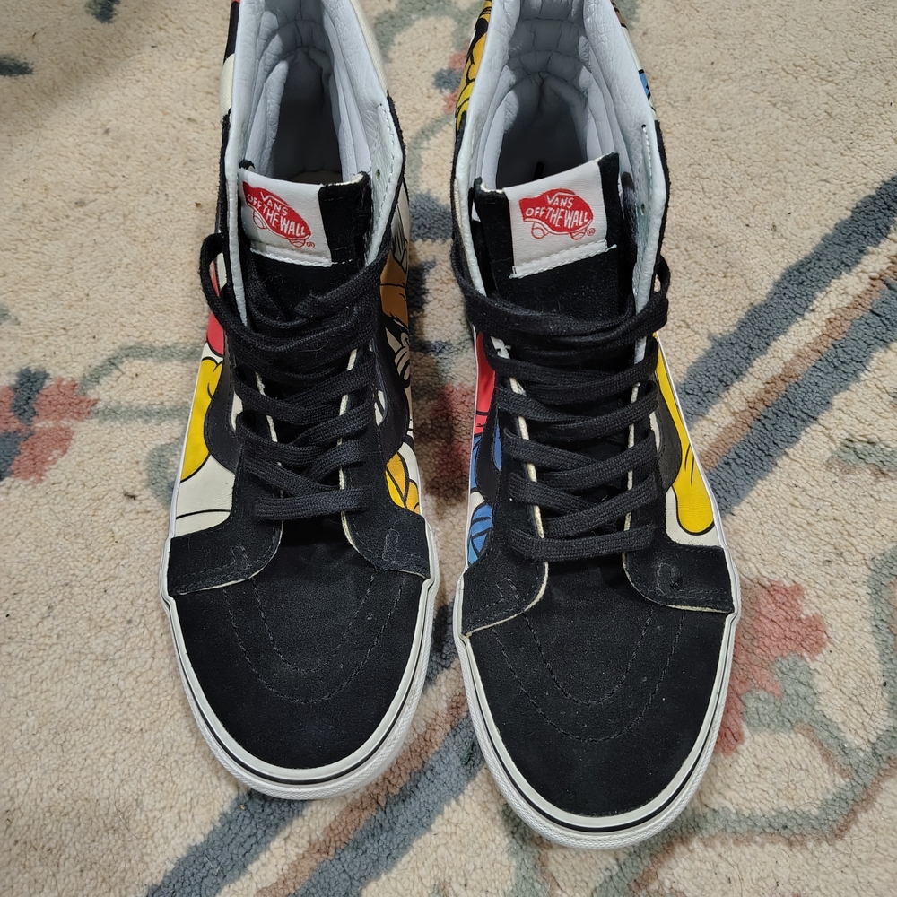 Vans Disney Sk8-Hi's - Men's 9 - Women's 10.5 - Mickey Graphic High-Top Sneakers - Picture 5 of 6